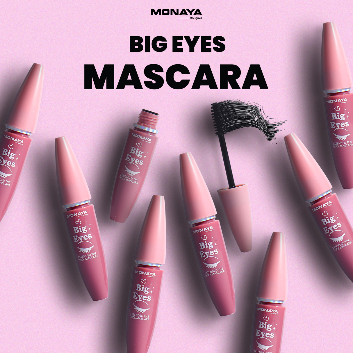 Monaya M003 Big Eyes Extended  The Thick Mascara, Long-Lasting Zero-Smudge Lengthening Mascara M201#