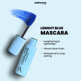 Waterproof Length Mascara – Blue Color, Velvet Volume, Lash-Lengthening Formula - M013