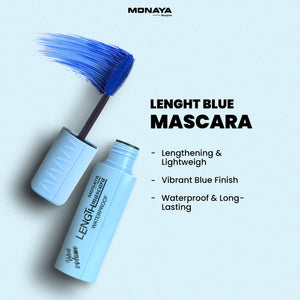 Waterproof Length Mascara – Blue Color, Velvet Volume, Lash-Lengthening Formula - M013