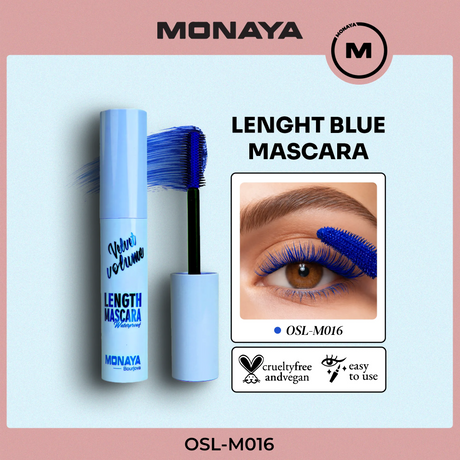 Velvet Mascara – Blue Color, Volumizing & Defining Lashes, Long-Lasting - M016
