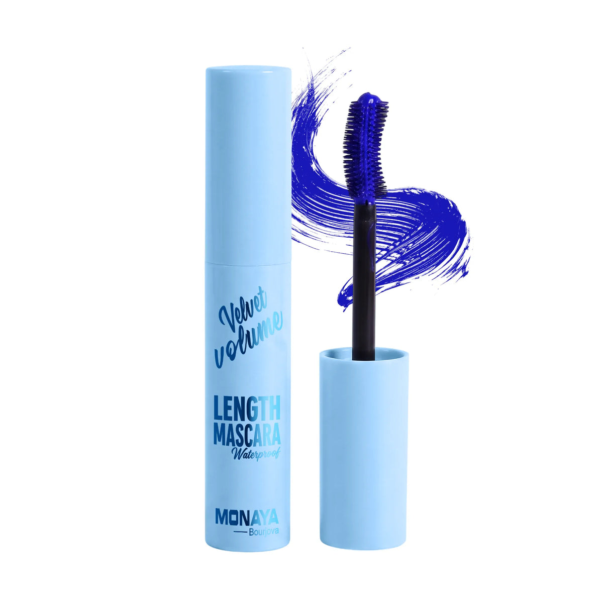 Velvet Mascara – Blue Color, Volumizing & Defining Lashes, Long-Lasting - M016