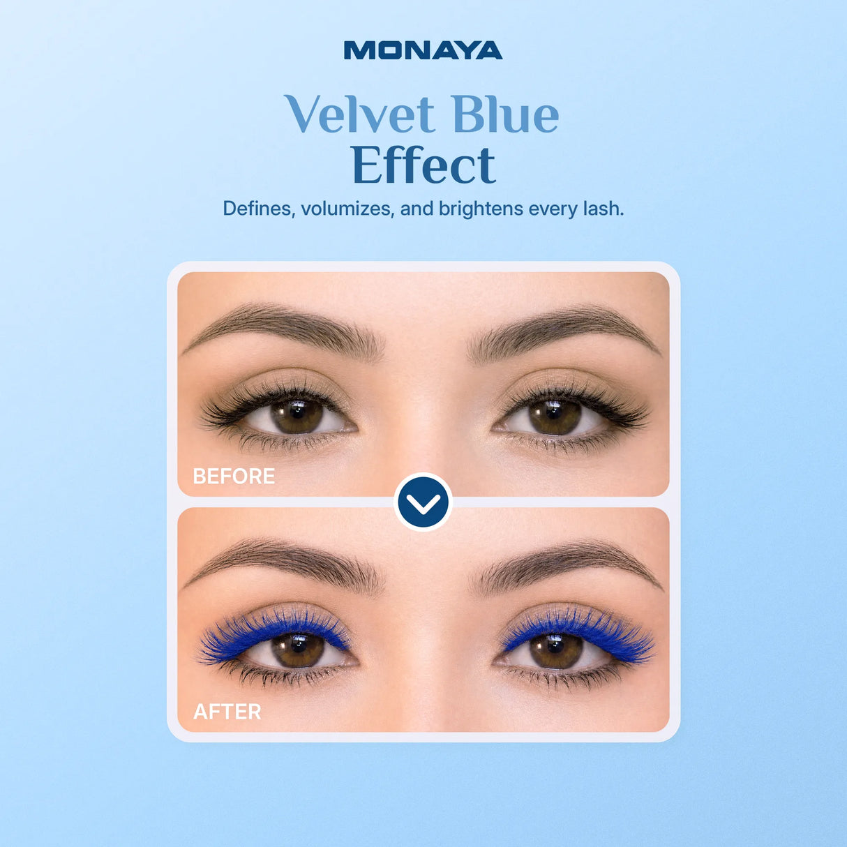 Velvet Mascara – Blue Color, Volumizing & Defining Lashes, Long-Lasting - M016
