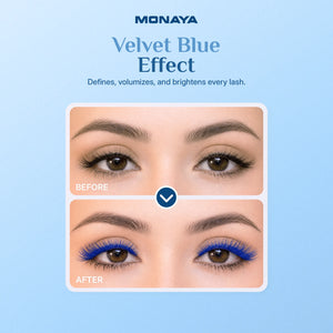 Velvet Mascara – Blue Color, Volumizing & Defining Lashes, Long-Lasting - M016