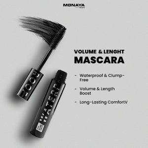 Waterproof Mascara – Volume & Length, Smudge-Proof Long-Lasting Formula - M019