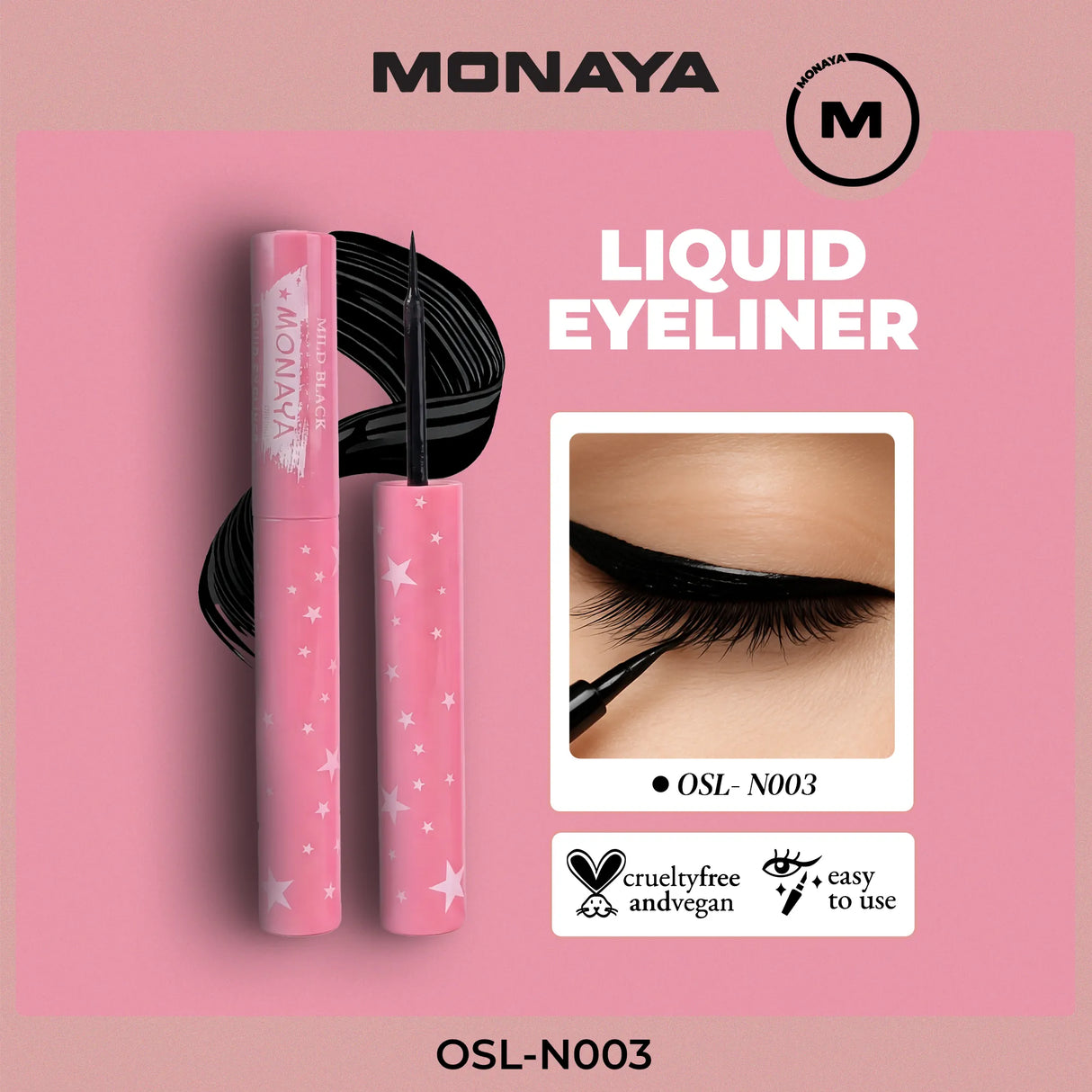 Liquid Precision Eyeliner, Creamy & Waterproof, Bold Black - N003