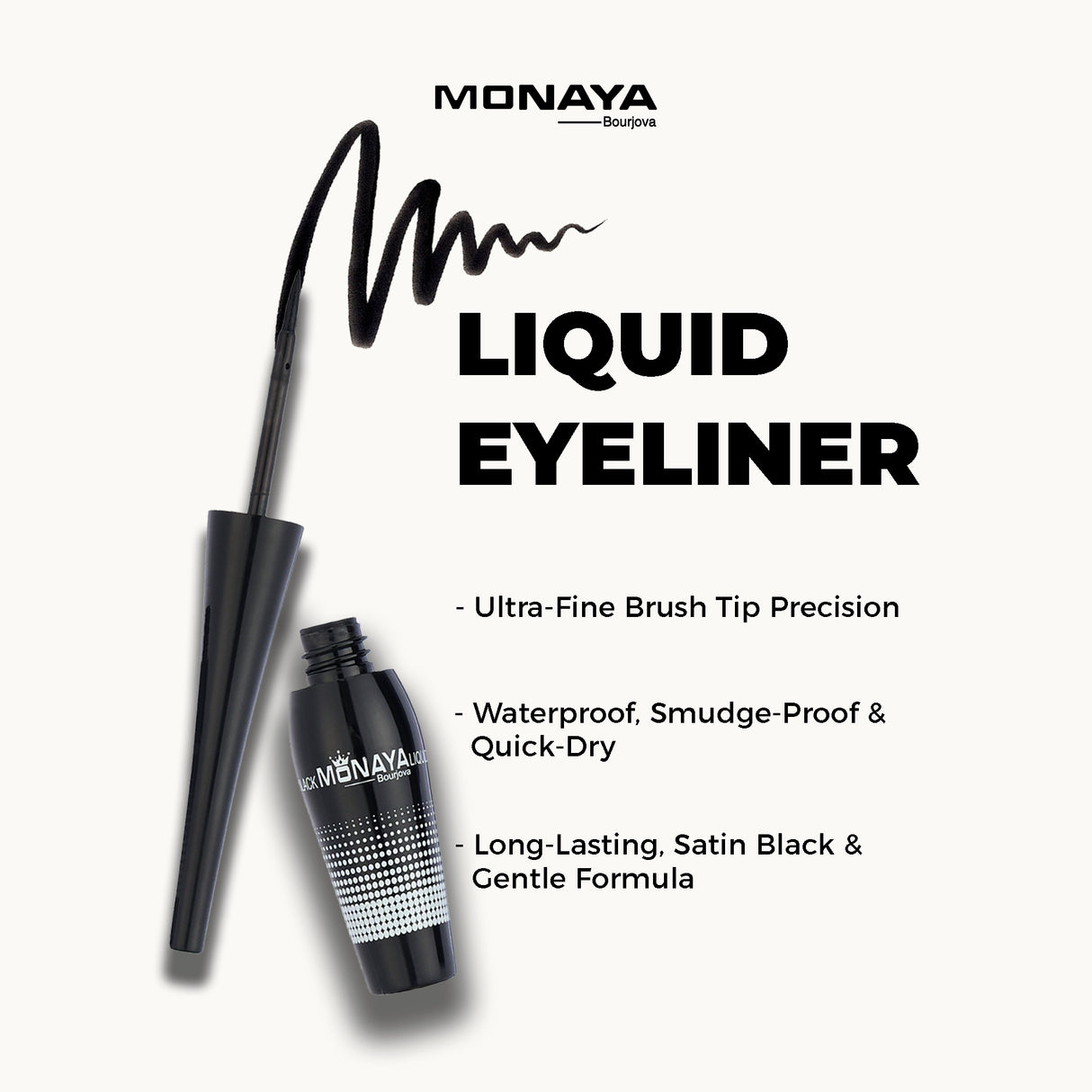 Mild Black Liquid Eyeliner, Long-Lasting Satin Finish (N201#) - N006