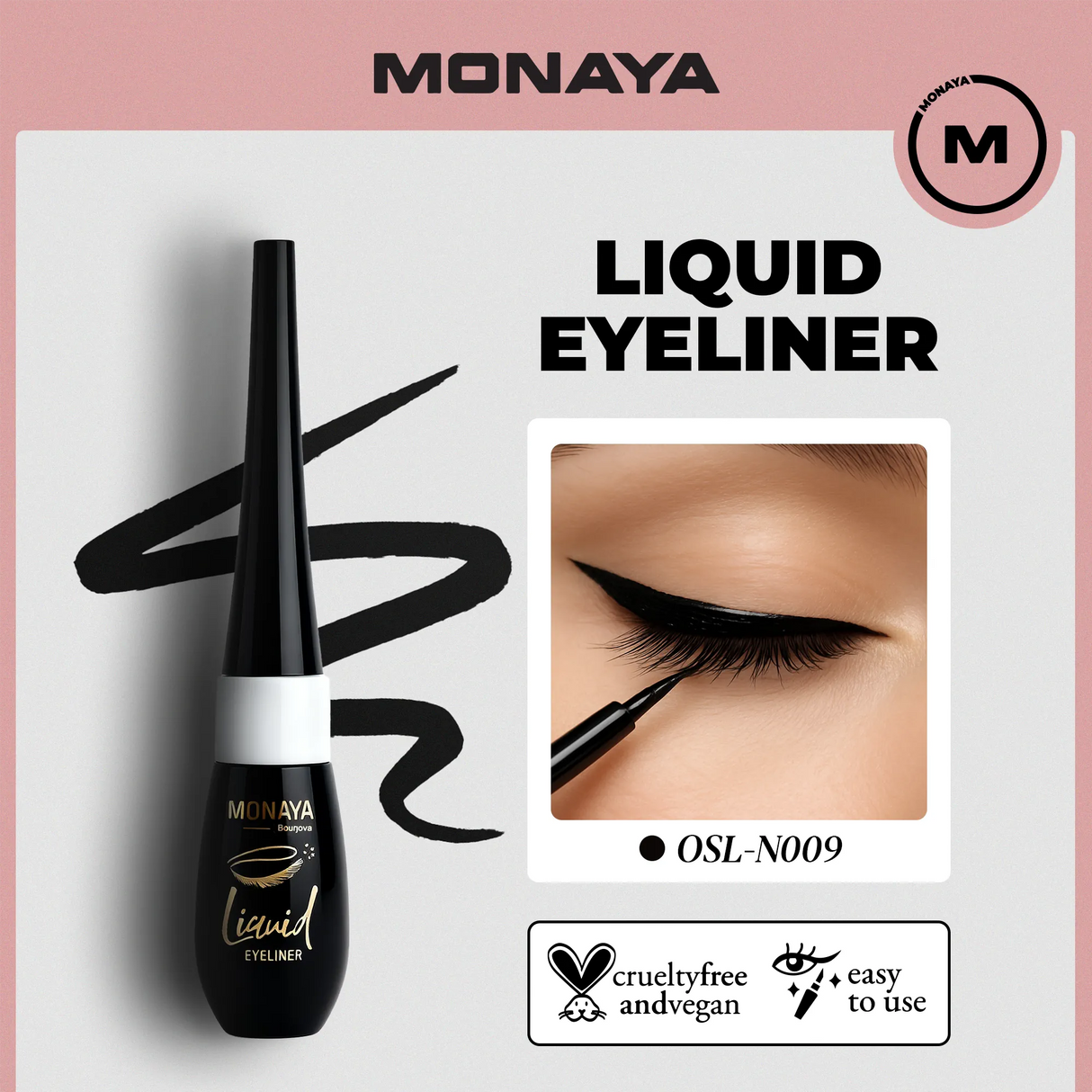Liquid Eyeliner, Lasting Satin Finish, Smudge-Proof & Transfer-Resistant (N101#) - N009