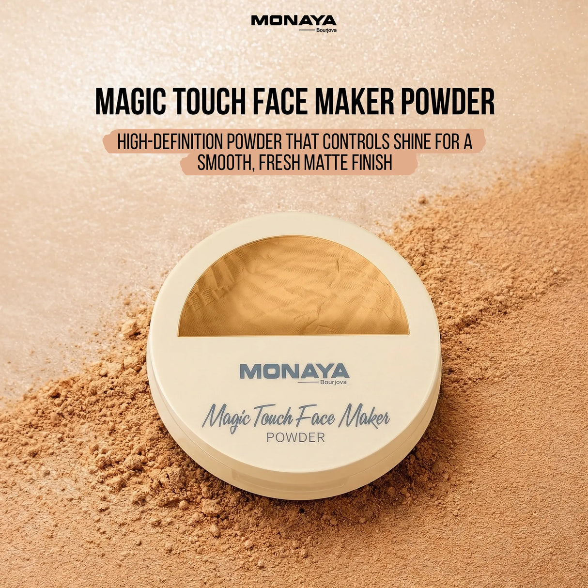 Magic Touch Face Maker Powder – High-Definition Blurring Pressed Powder, Full Coverage Matte Finish, 12-Hour Sebum Control, Cruelty-Free & Vegan, 4 Skin-Perfecting Shades - P004