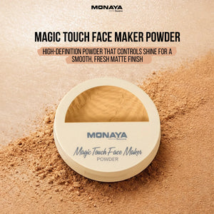 Magic Touch Face Maker Powder – High-Definition Blurring Pressed Powder, Full Coverage Matte Finish, 12-Hour Sebum Control, Cruelty-Free & Vegan, 4 Skin-Perfecting Shades - P004
