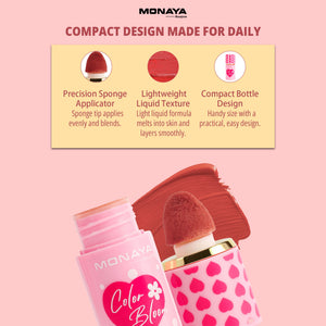 Color Bloom Matte Liquid Blush, pigmented formula, Moisturizing - 8 Shades - S004