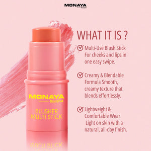 Blusher Multi Stick – Cream Blush Stick for Cheeks & Lips, Natural Finish, 6 Shades - S006