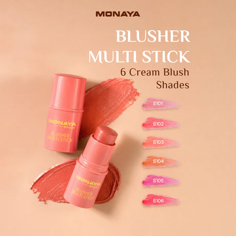Blusher Multi Stick – Cream Blush Stick for Cheeks & Lips, Natural Finish, 6 Shades - S006