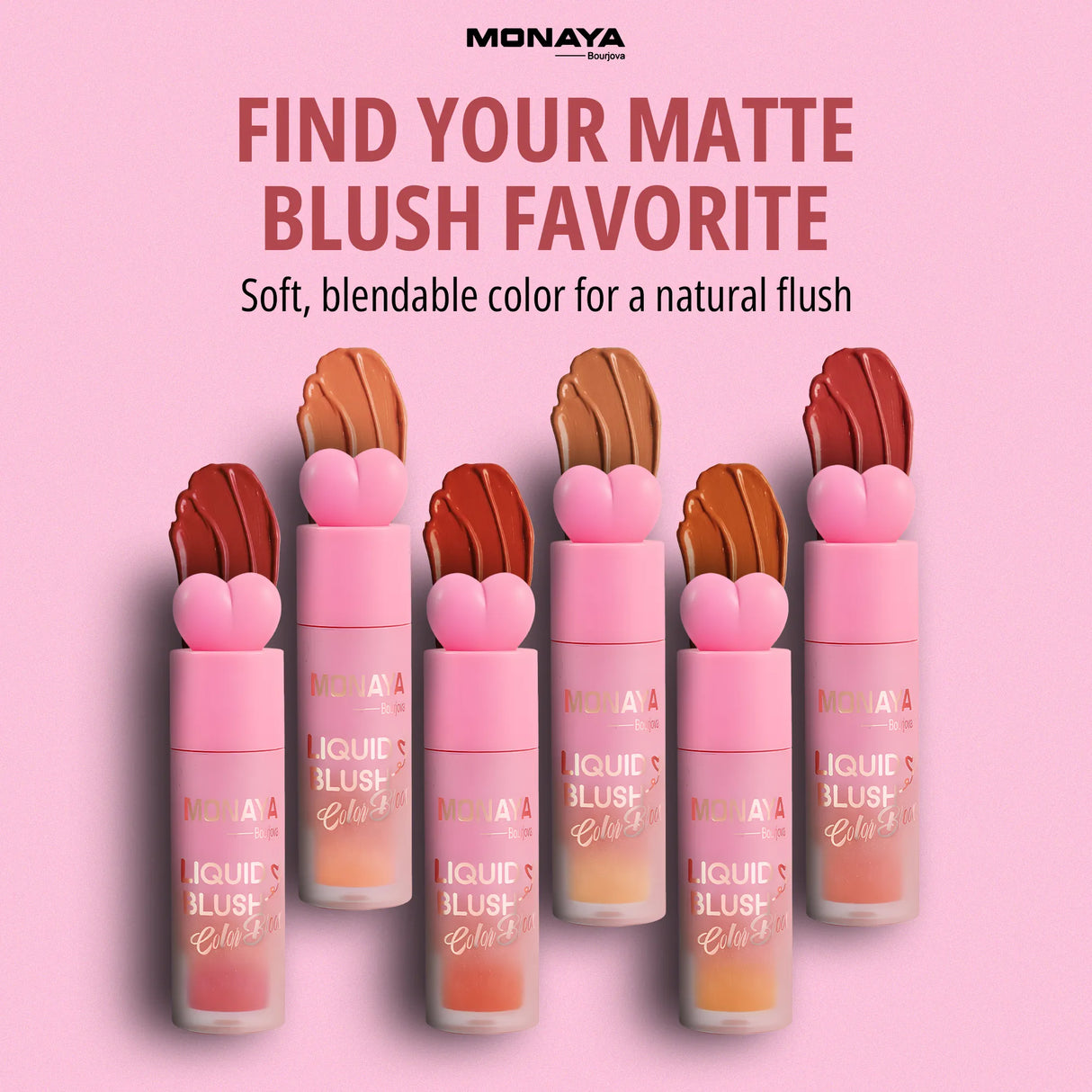 2-in-1 Liquid Blush Color Bloom for Lip & Cheek – Gel-Cream Formula , Long-Lasting Soft Flush - S010
