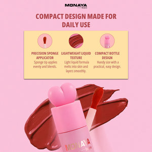 2-in-1 Liquid Blush Color Bloom for Lip & Cheek – Gel-Cream Formula , Long-Lasting Soft Flush - S010