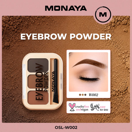 Natural Define Eyebrow Powder, Natural & Long-Lasting Formula - 3 Colors - W001