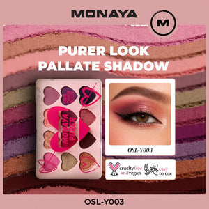 Purer Eyeshadow Palette, Highly Pigmented & Blendable, 12 Colors - Y003