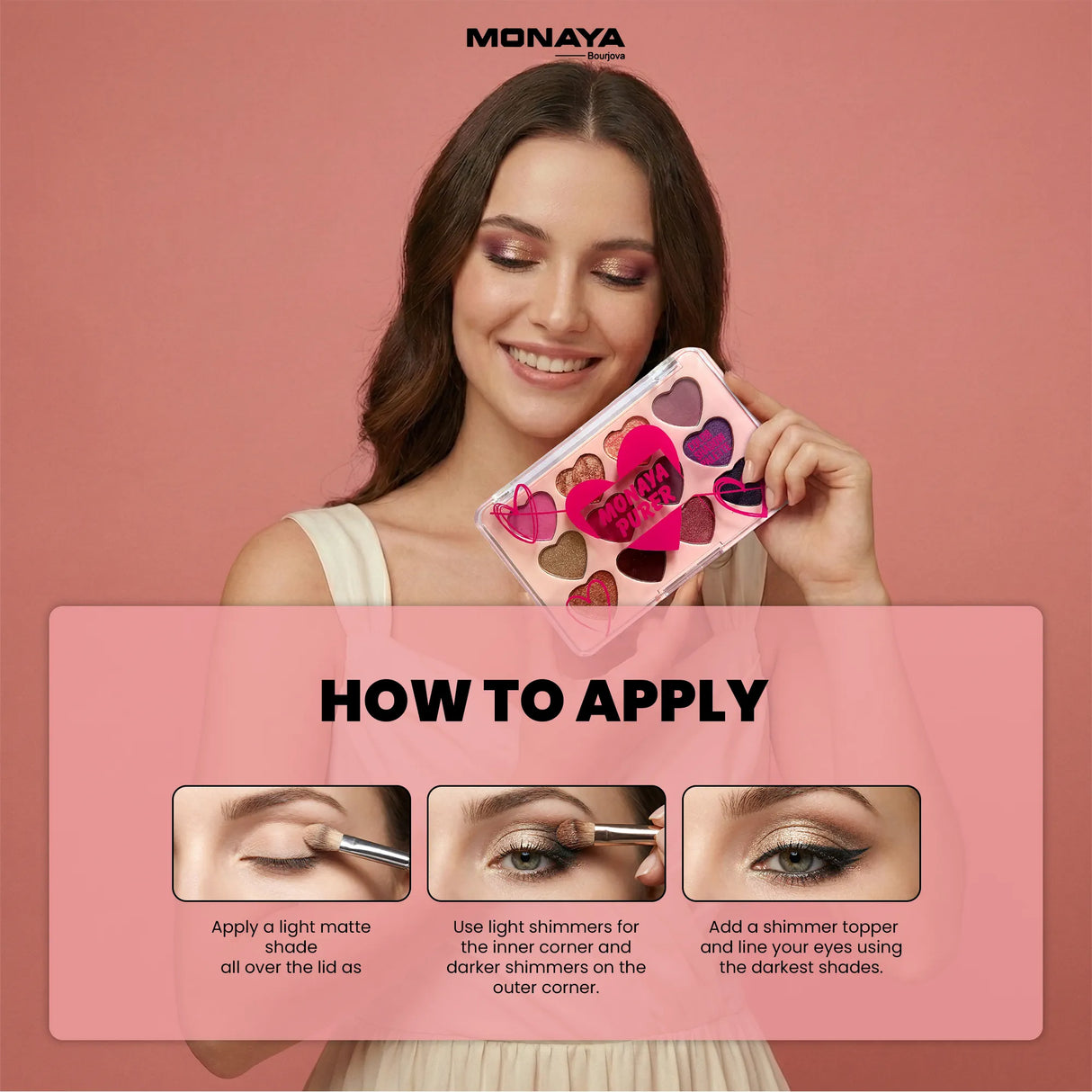 Purer Eyeshadow Palette, Highly Pigmented & Blendable, 12 Colors - Y003