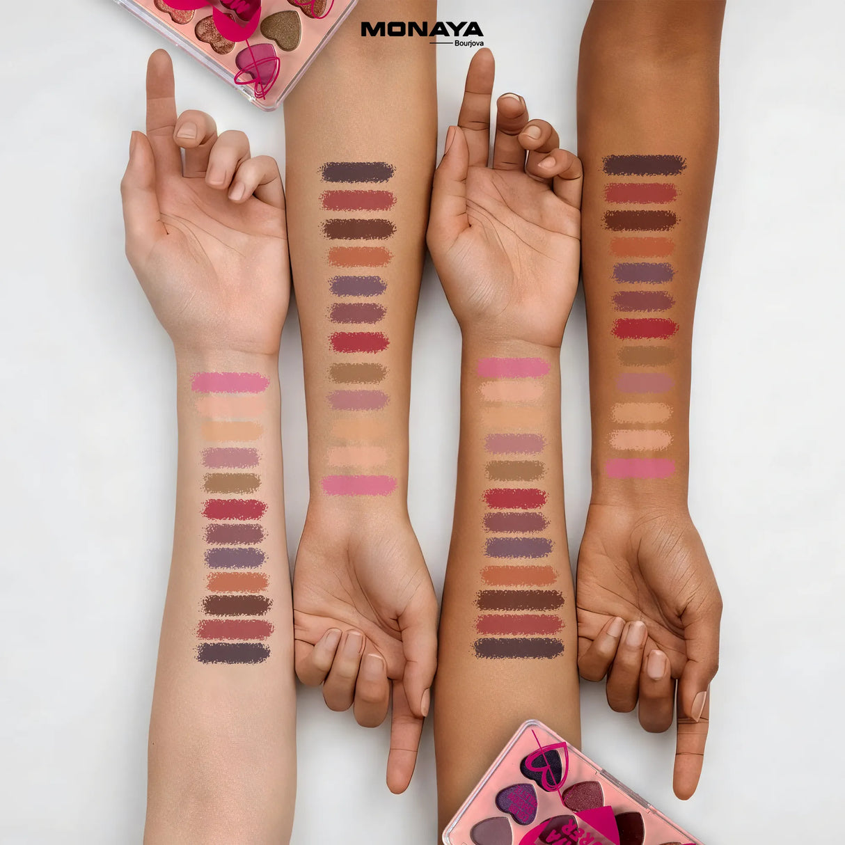 Purer Eyeshadow Palette, Highly Pigmented & Blendable, 12 Colors - Y003