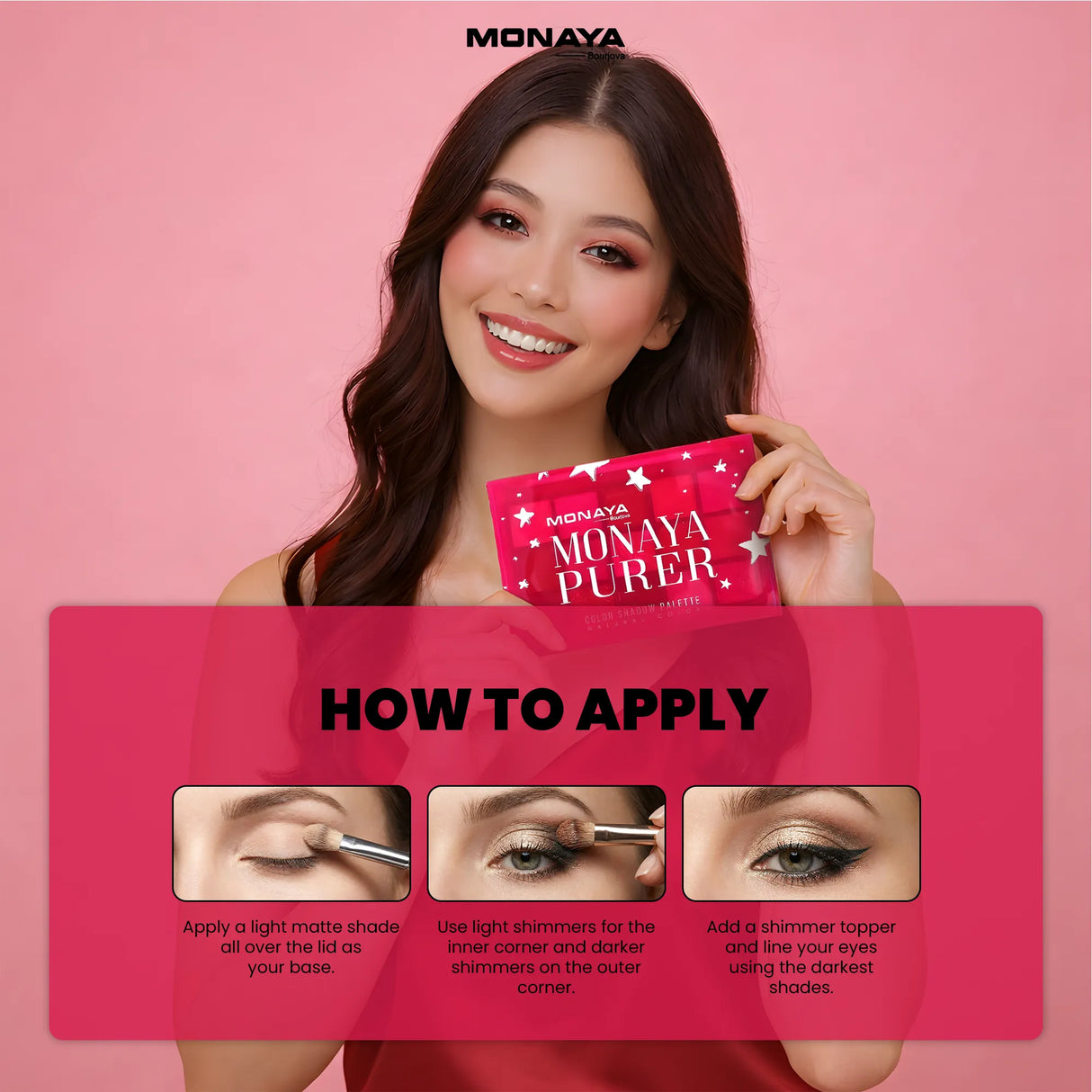 Purer Palette Shadow, Long Lasting, Blendable Natural Colors - 15 color - Y004