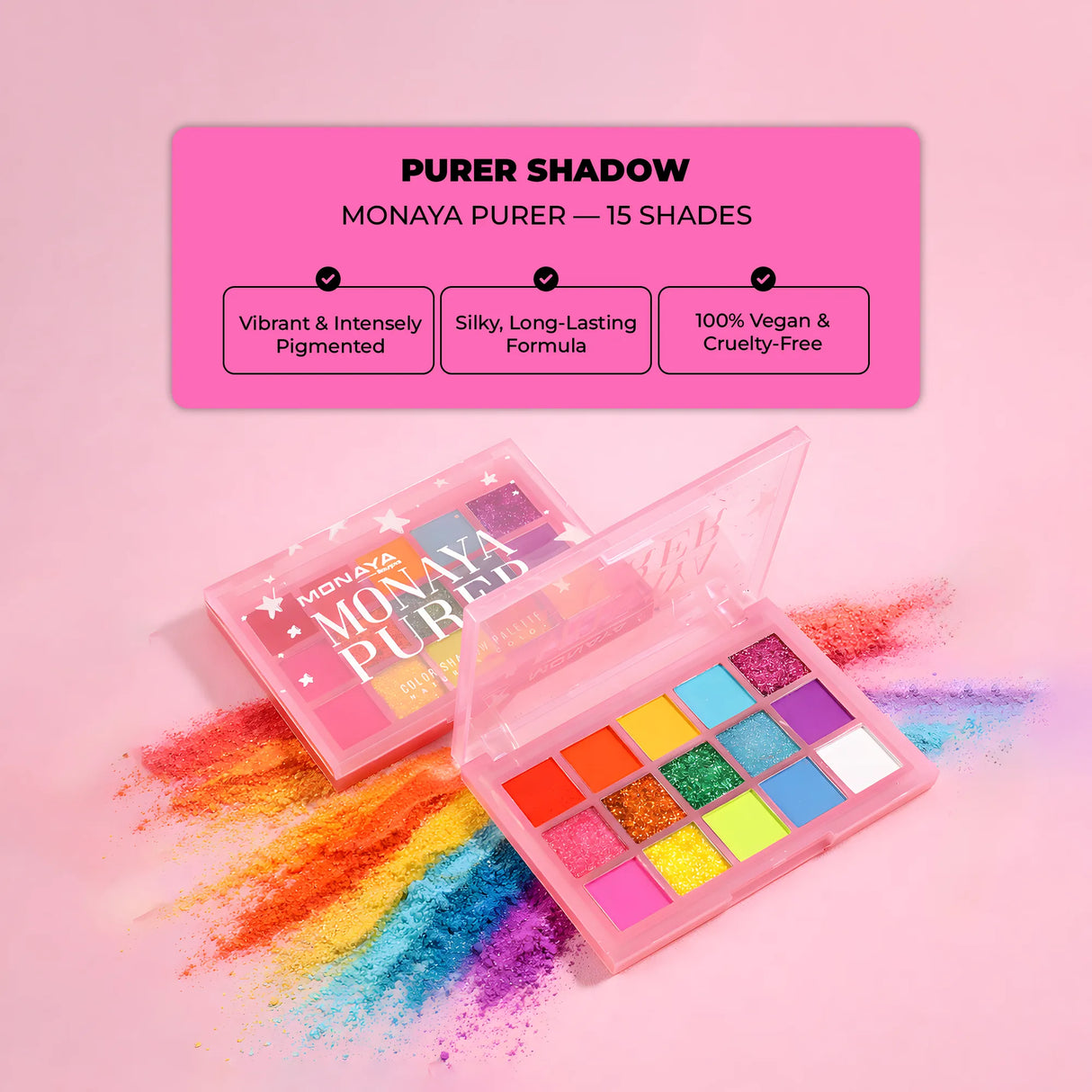 Purer Palette Shadow, Palette Long Lasting, Easy to Blend Natural Colors - 15 color - Y007