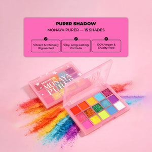 Purer Palette Shadow, Palette Long Lasting, Easy to Blend Natural Colors - 15 color - Y007