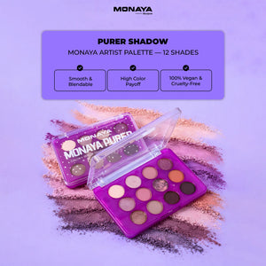 Purer Palette Shadow, Long Lasting, Easy to Blend Natural Colors - 12 color - Y009