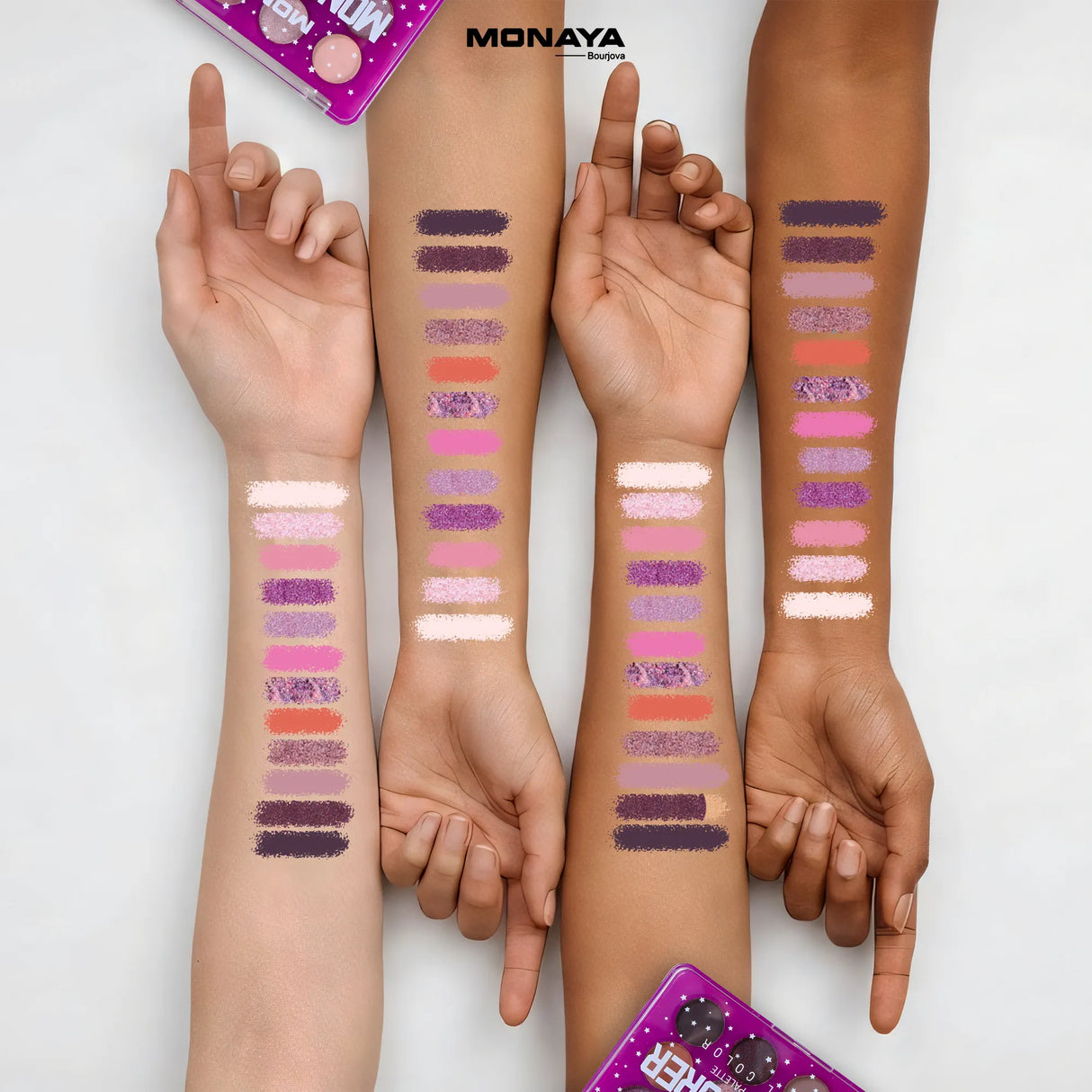 Purer Palette Shadow, Long Lasting, Easy to Blend Natural Colors - 12 color - Y009