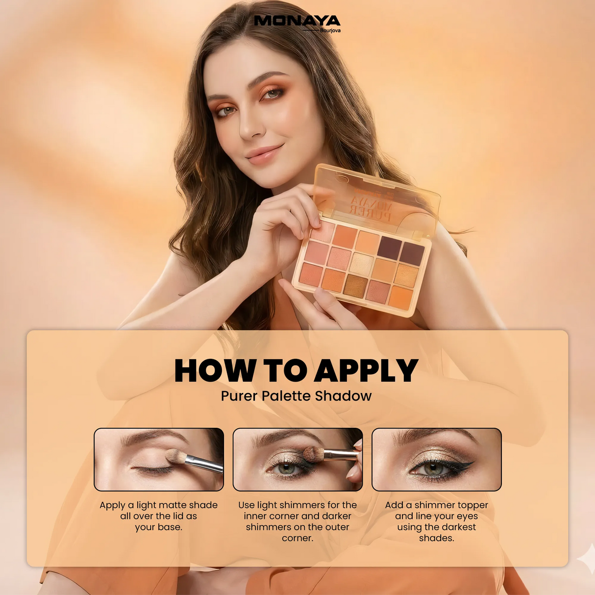 Purer Palette Shadow, Long-Lasting, Highly Pigmented, Smooth - 15 color - Y012