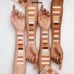 Purer Palette Shadow, Pallet Long Lasting, Easy to Blend Natural Colors - 15 color - Y014