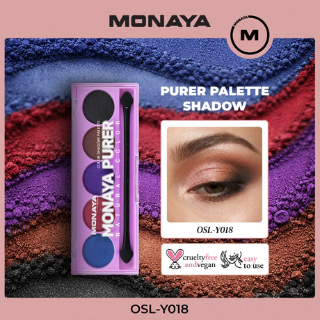 Purer Palette Shadow, Long Lasting, Blendable Natural Colors  - 5 color - Y018