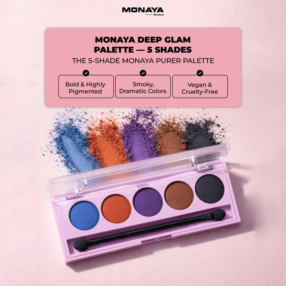 Purer Palette Shadow, Long Lasting, Blendable Natural Colors  - 5 color - Y018